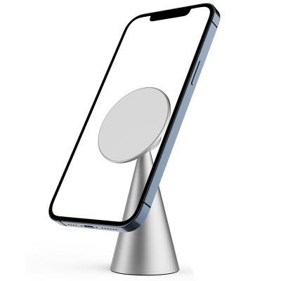 China Source Manufacturer HEITUO Metal Charger Adaptive Fast Charging Magnetic Wireless Stand For Phone 360 ​​Rotating Desktop Stand Bracket With Sticky Base for sale