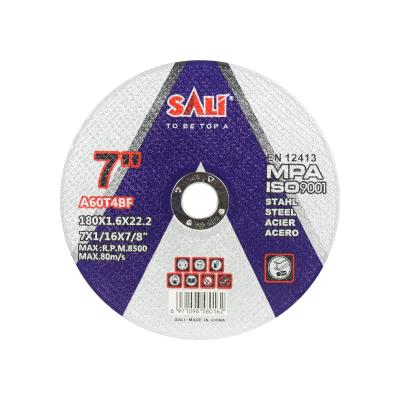 China Wheel Disc T41 Disc SALI Steel Cut Abrasive Flat Cut Metal For Metal Aluminum Oxide OEM 180x1.6x22.2mm 7 Inch 3 Years Doubles for sale