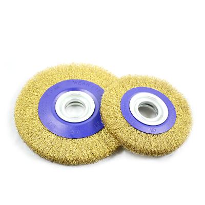 China Thickness 0.35mm Circular Brush Wire Brush SALI Brass Coated High Tensile Carbon Steel Carbon Steel Removing Spot Rust Paint NC etc. ; ZHE for sale