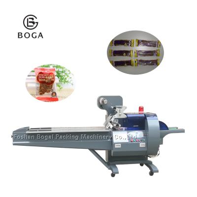 China Beef Jerky Food Packaging Line Bogal Food Flow Wrapping Multi Function for sale