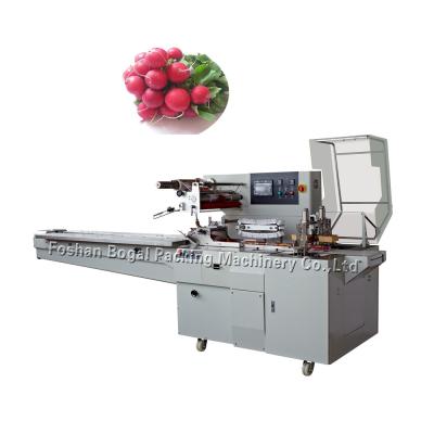 Chine Paquet horizontal de radis d'acier inoxydable de moteur servo de machine à emballer de légume fruit plein à vendre