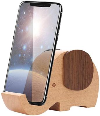 China PORTABLE Cell Phone Holder, Wood Made Elephant Phone Stand for Smartphone with Pen Holder Desk Organizer for sale