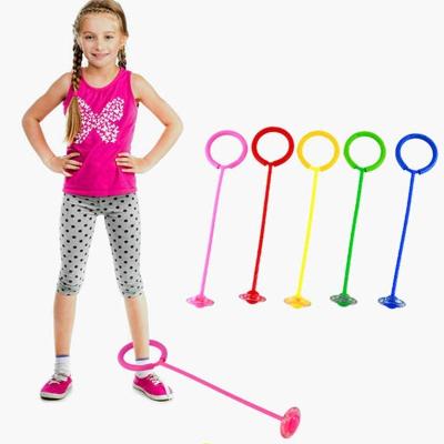 China Plastic Kids Glowing Bouncing Balls Colorful Sports Flashing One Foot Ball Skipping Rope Ankle Jump Swing Ball Toys for sale