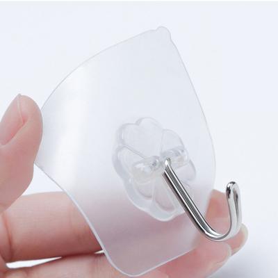 China Suction Cup Sucker Wall Strong Viable Transparent Hooks Hanger For Kitchen Bathroom Wall Hanging Seamless Hook for sale