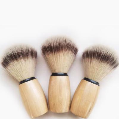 China Wholesale Private Label Travel Size Vegan Shaving Brush Handle Synthetic Wood Shaving Brush for sale