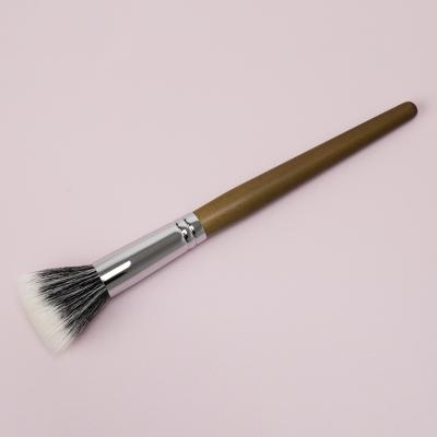 China Angular Blush Custom Professional Goat Hair Makeup Set Brush 3pcs Beauty Tool Blush Brush Manufacturers for sale