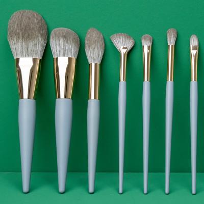 China Angular Blush Wholesale Makeup Brush Set 9 Pieces With Wooden Handle Custom Logo for sale