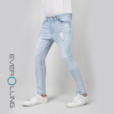 China Custom SKIN SENSATION Everrolling Jeans Slim Fit Lt Denim Blue Denim for sale