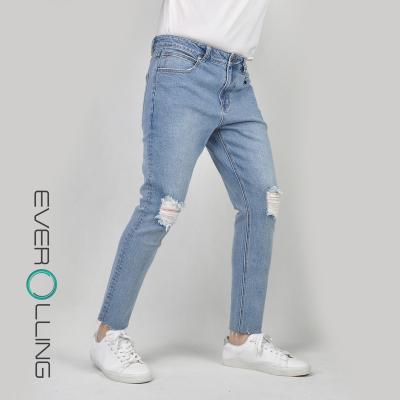 China SKIN SENSATION Everrolling Custom Make Jeans Straight Slim Fit Destroyed Hip Hop Pant for sale