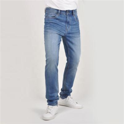 China Skin Feel Big Quality Fabric Leg Denim Yarn Spring Zipper Polyester Cotton Trousers Pants Men Skinny Jeans for sale