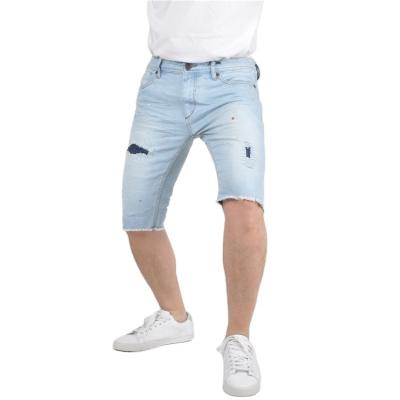 China Simple skin feel beach button fly pictures custom set polyester tight popular cotton zipper good price denim pants jeans shorts for men for sale