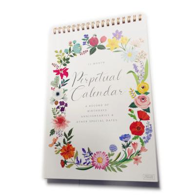 China Spiral Notepad Calendar-12 Month Coil Perpetual Calendar 23*15.1cm for sale