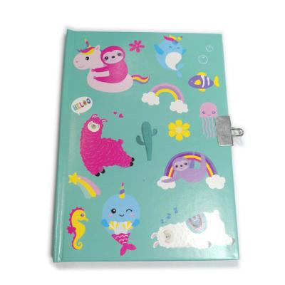 China Colorful Hardcover Paper Notebook Perfume Cartoon Characters With Lock Diary Book for sale