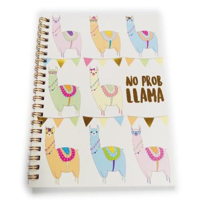 China High Quality Cute Spiral Coil Notebook School Children Diary Book Paper Exercise Book - No Prob Llama for sale