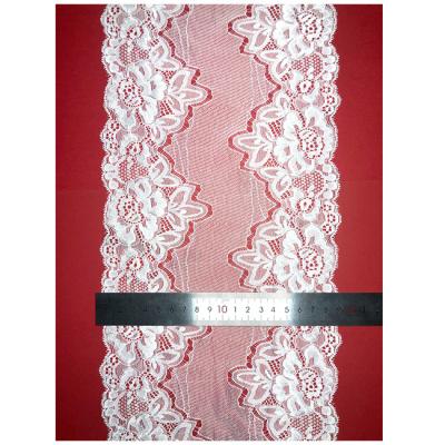 China wholesale viable decorative black and white embroidery ribbon wedding elastic wide elastic lace fabric for sale