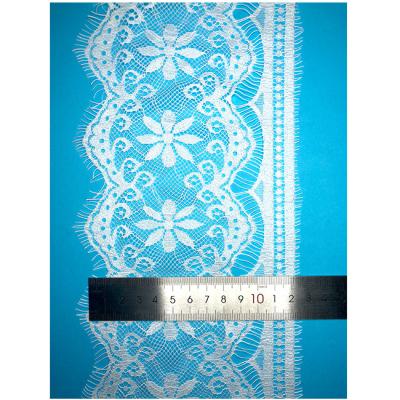 China Wholesale Viable Decorative Wedding Decorative Ribbon Lace Embroidery 100% Nylon Lace Fabric Black And White Nylon Lace Fabric for sale