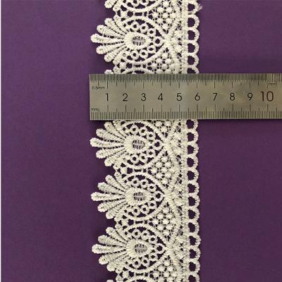 China French 100% Polyester Bridal High Quality Viable White Embroidery Crochet Decorative Lace Trim for sale