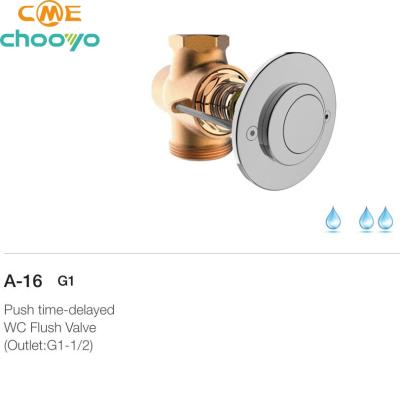 China Modern Brass Wall Mounted Time-Extended Control Urinal Hand Toilet Bathroom Drain Valves for sale