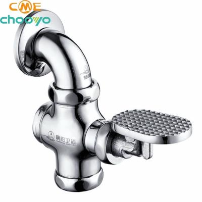 China Modern High Quality Public Use Water Saving Chrome Plated Time Delay Flush Valve For Toilet for sale