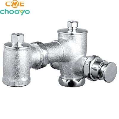 China Modern Public Use Hot Sale Push Button Brass Chrome Time-delayed WC Drain Valve for sale