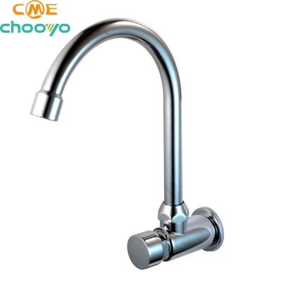 China Wall Mounted Faucets Tap Faucet Metered Wall Mounted Bathroom Faucet Chrome Plated Basin Faucet for sale