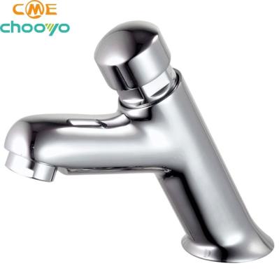 China Faucets Factory Outlet Chrome Plating Valve Drain Valve Basin Metered Time Delay Self Closing Faucets In Bathroom for sale