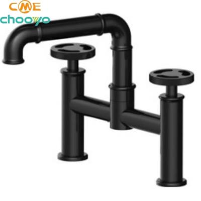 China Hot Sale High Quality Large Metered Water Tap Industrial Design Basin Faucet Bathroom Black Faucet Mixer Tap for sale