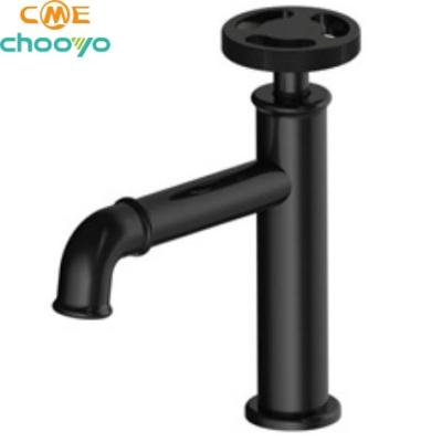 China Hot Sale Custom Metered Faucets Black Color Finished Faucet Basin Mixer Tap Bathroom for sale