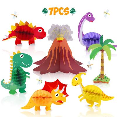 China Factory Sale High Quality Eco-friendly Disposable 3d Table Decorations Dinosaur Birthday Decorations Dinosaur Honeycomb Centerpieces for sale