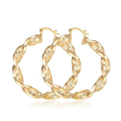 China Big Size Fashion Trend Jewelry Twisted Circle Earring Set 2021 Lead Free Nickel Free for sale