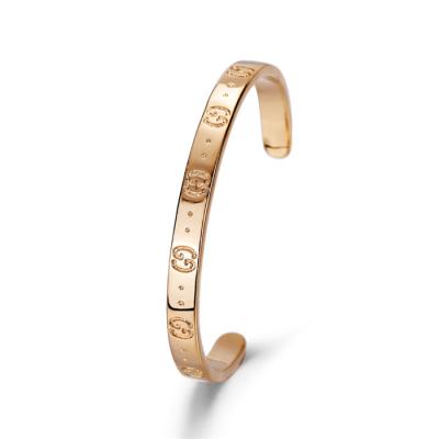 China Good Selling Lead Free Nickel Free 18K Gold Plated Double G Cuff Bracelet for sale