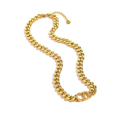 China KRL Hip Hop Chunky Thick Miami Cuban Link CD Brand Charm Lead Free Nickel Free Chain Necklace for sale