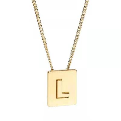 China Waterproof Lead Free Nickel Free Stainless Steel Gold Plated A-Z Letter Pendant Necklace Initial Capital for sale