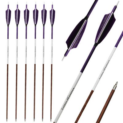 China Shot. Hunt. Aiming 500 Spine ID Length Arrow Archery Pure Carbon 6.2MM/.246