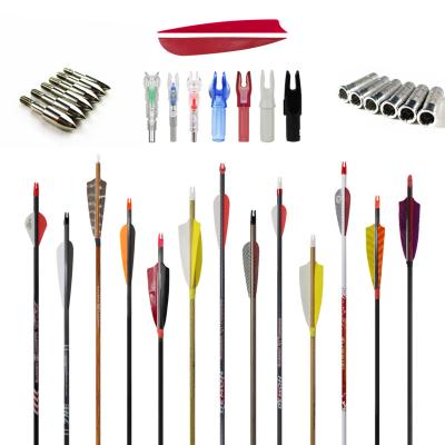 China Fit for compound bow & Recurve Bow Carbon Arrow Custom Pattern With Unique TPU Feather Vanes Design Arrowhead Carbon Arrows For Archery Hunting for sale