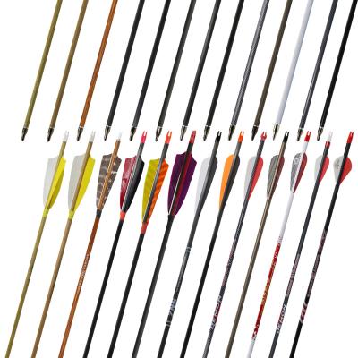 China Fit for compound bow & Recurve Bow Customized Pure Carbon Fiber Arrows OEM/ODM 300-600 Spine Shafts Aim Tips For Outdoor Archery Shooting for sale