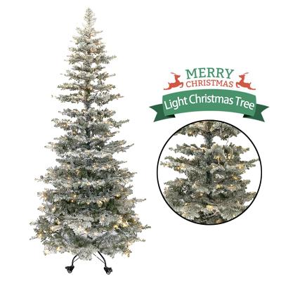 China Christamas Home Decoration Hot Sale Aritificial PE Light 8FT Assembled Christmas Tree With White For Xmas Festival Decoration for sale