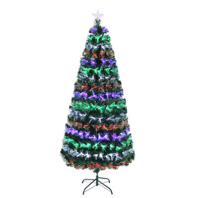 China 2021 Best Selling Amazon Fiber Optic Artificial Christmas Tree 6ft PVC with Romantic Colors for Christmas Festival and Party Decor for sale