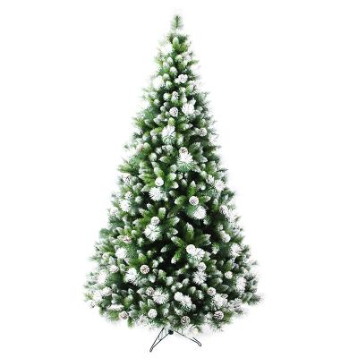 China 2021 Christamas Home Decoration Hits for Amazon Pine Artificial Needle with Snow Sprinkles PVC Mixed Pointed Christmas Tree for Festival Home Decor for sale