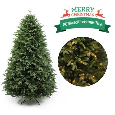 China New Product 2022 Hot Selling Amazon Christamas Home Decoration PVC+PE Mixed Lighted Artificial Christmas Tree For Festival Decorations for sale