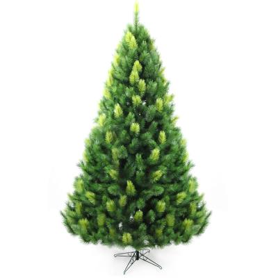 China 2021 Best Choice Artificial PVC Pine Needle Amazon Pine Needle Green And Light Green Hinged Christmas Tree For Shopping Hall Xmas Decoration for sale