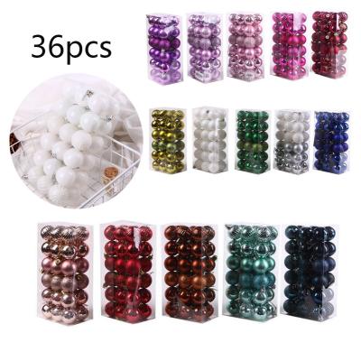 China 2021 Outdoor Holiday Decoration Products Popular Amazon 36pcs 4cm Colorful Christmas Ball for Christmas Tree Decoration and Festival Party Home Ornaments for sale