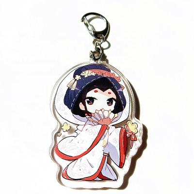 China Wholesale Hologram Anime Custom Printing Logo Blank Acrylic Key Chains Clear For Gifts for sale