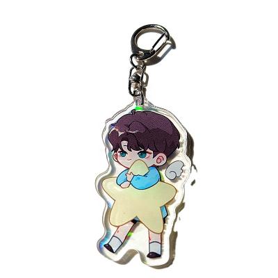 China Modern Custom Personalized Cute Design Acrylic Logo Printed Acrylic Key Chain for sale