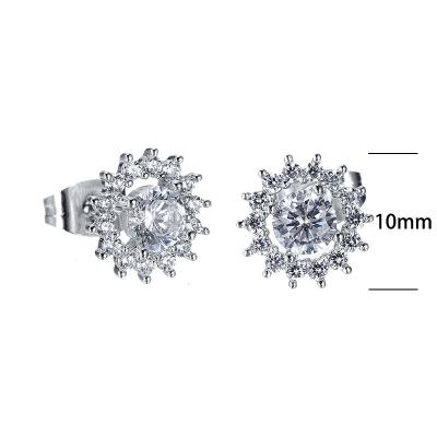 China CLASSIC 925 Sterling Silver Stud Earring With Clear Pink Zircon Earrings For Women Birthday Gift for sale