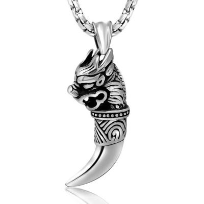 China Titanium Stainless Steel Pendant Necklace Dragon Cobbra Wolf Tooth Style(SP183) for sale