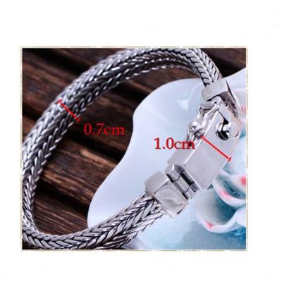 China Vintage 925 Sterling Silver Wheat Chain Link Bracelet for Men(B17060201) for sale