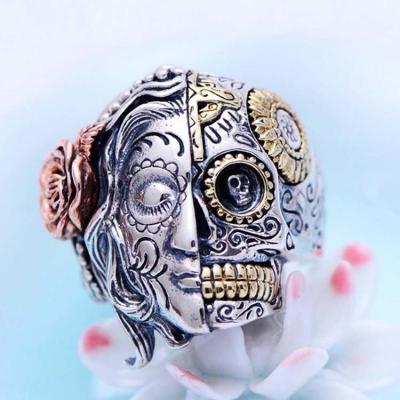 China Angels and Demons Skull Style Thai Sterling Silver Men Ring(XH057006W) for sale