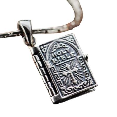 China Sterling 925 Silver Holy Bible Pendant Men Women Retro Necklace (003967W) for sale