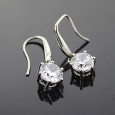 China 925 Sterling Silver Clear Cubic Zircon Dangle Earrings (YAQA002) for sale